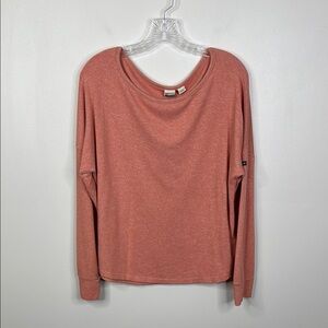 Roxy Pink Long Sleeve Boxy Long Sleeve Oversized Sweatshirt Women's Size Medium